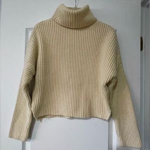 Abercrombie and Fitch Cropped Knit Cowl Neck/Turtleneck Sweater